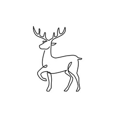 continuous line drawing reindeer