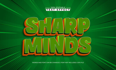 sharp minds editable text effect with a kids and happy text style