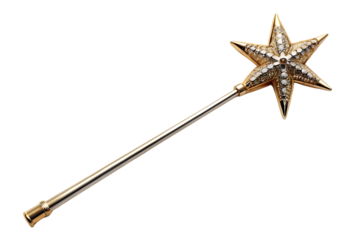 Gold star brooch with diamonds