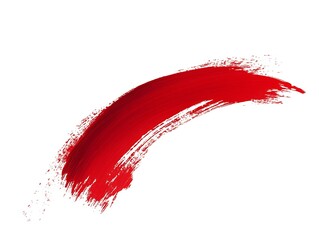 Bold Red Arrow Curving Diagonally with a Smooth Brush Stroke Effect on a White Background, Perfect for Directional Graphics and Creative Design Concepts
