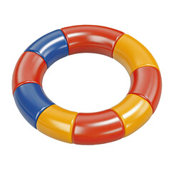 Colorful pool toy floats on white