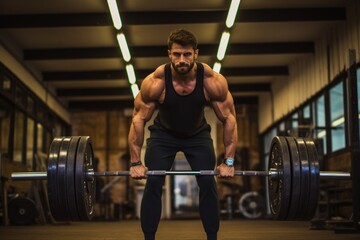 Barbell workout gym deadlift sports.