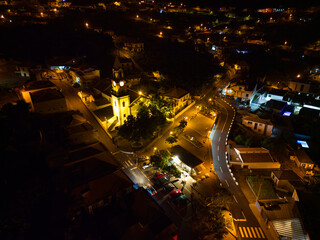 Fototapeta premium Night aerial photo of the architecture in Madeira