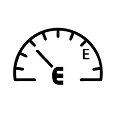 Fuel Gauge Warning Icon – Low Energy and Resource Crisis Symbol