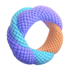 Abstract Twisted Ring, Pastel, 3D, White Background, Design Element