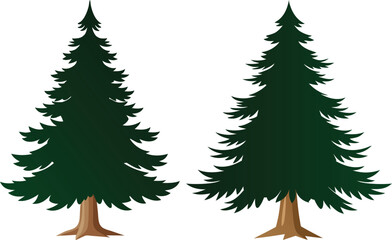 Pine tree vector, pine tree isolated, pine tree icon, christmas tree set