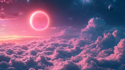 Fototapeta premium Surreal Cosmic Sky at Dusk