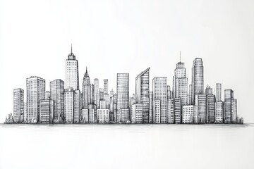 Hand-Drawn Cityscape Illustration