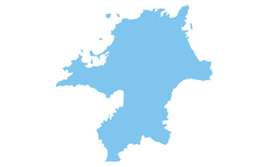 リアルな福岡県の地図、日本の地方