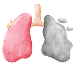 Cigarette, stop smoking, watercolor 