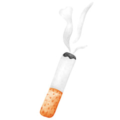 Cigarette, stop smoking, watercolor 