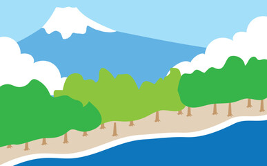 富士山のベクターイラスト背景素材
