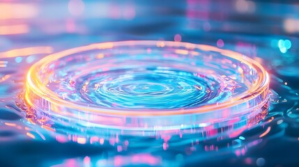 Fototapeta premium neon water ripples: abstract background - abstract backgrounds