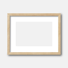 Wood frame in white background