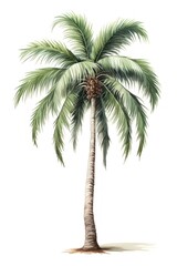 Palm tree drawing plant white background.
