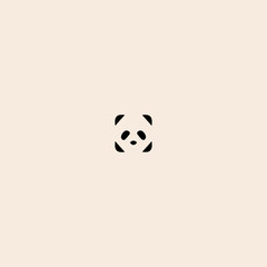 Cute panda face icon flat vector design.