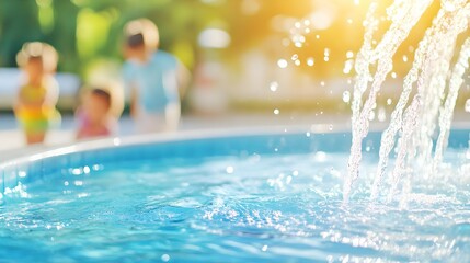 Obraz premium summer pool fun: kids & splashing water - summer vibes