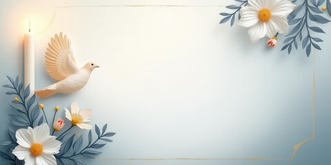 Elegant funeral flyer templates featuring soft floral designs, candles, and soothing backgrounds