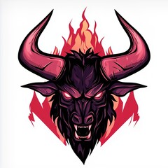 Fiery Inferno Minotaur Head Roaring In Flames