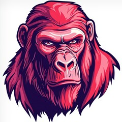 Fototapeta premium Fierce Red Gorilla Head Strong Powerful Primate