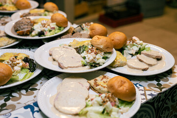 Buffet Style Food Platters Being Served at an Event
