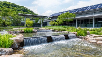Modern Courtyard with Water Feature