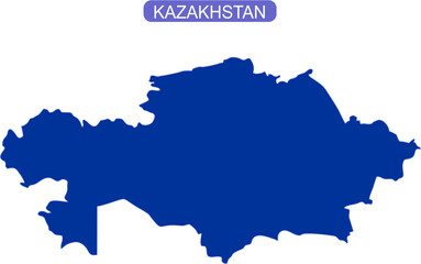 Map of Kazakhstan outline in solid color