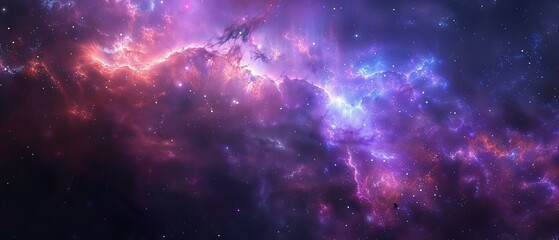 Fototapeta premium Colorful nebula galaxy with twinkling stars and brilliant supernova explosion in the majestic cosmos – Captivating astronomy and science-inspired universe background wallpaper