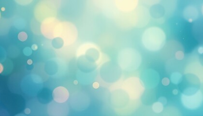 Soft pastel bokeh light background with circular blurs in blue and green tones