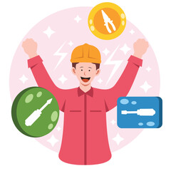 Electrician Profession Illustration