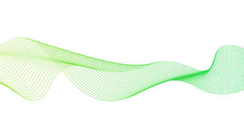 abstract vector green wave melody lines,Abstract green wavy lines. Colorful vector background,Transparent horizontal green wave on white.graphic design Banner Pattern background template. 