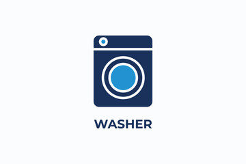 WASHING MACHINE vector, icon or logo sign isolated symbol illustration