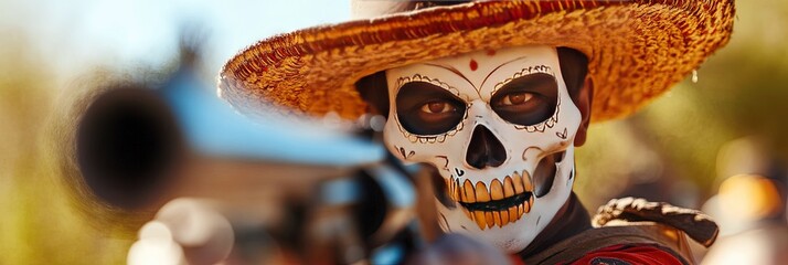 Calavera sugar skull at cinco de mayo 2025 holiday celebration