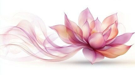 Fototapeta premium Elegant Pink Lotus Flower with Flowing Petals and Soft Colors
