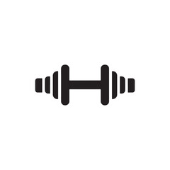 Dumbbell silhouette, gym item , vector