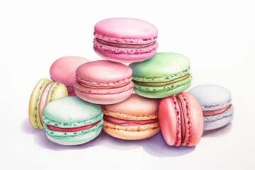 Obraz premium Macarons macarons food white background.