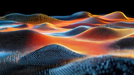 A futuristic illustration of a data stream flowing through a 3D digital processor.