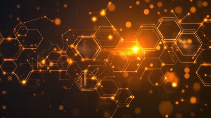 A glowing digital interface overlaying a physical circuit board on a tech-themed background.