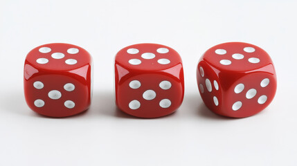 Red 3d play casino game cube dice isolated vector on white background. Two, five, six dot number roll on realistic fortune gambling square illustration set. Throw lucky sport clipart for bet in app