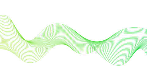 abstract vector green wave melody lines,Abstract green wavy lines. Colorful vector background,Transparent horizontal green wave on white.graphic design Banner Pattern background template. 