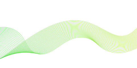 abstract vector green wave melody lines,Abstract green wavy lines. Colorful vector background,Transparent horizontal green wave on white.graphic design Banner Pattern background template. 