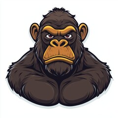 Fototapeta premium Powerful Gorilla Portrait Strong Angry Primate