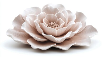 Elegant and Delicate White Flower Sculpture on Soft Background