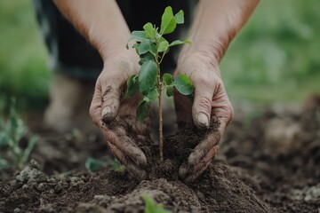 human hands holdig a growing Plant in Hands. Ecology and earth day concept