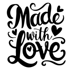 Made with love tag vector