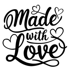 Made with love tag vector