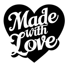 Made with love tag vector