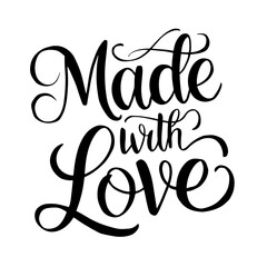 Made with love tag vector