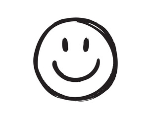 Smile face Doodle sketch style icon. Smiling face hand drawn, happy emotion concept.