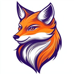 Obraz premium A stylized orange fox head design